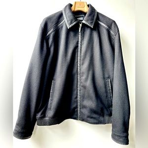 EUC MISSANI Le Collezioni Cashmere Blend Leather Trim Jacket, size XL